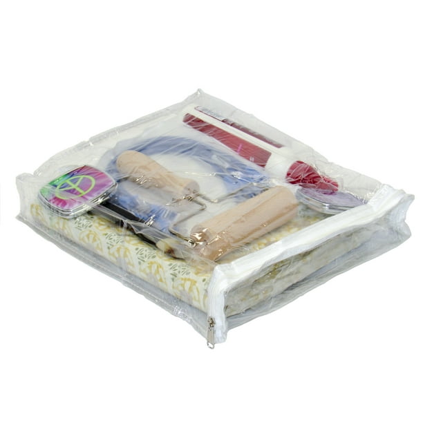 9" x 11" x 1" 8-Pack Clear Heavy Duty Vinyl Zippered See-Through Storage Bags 9" x 11" x 1" 8-Pack Clear Heavy Duty Vinyl Zippered See-Through Storage Bags